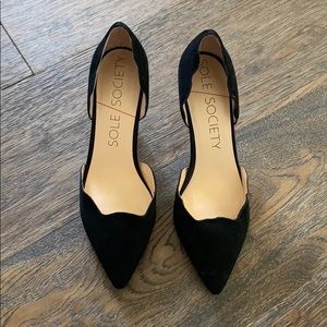 Sold society black velvet heels